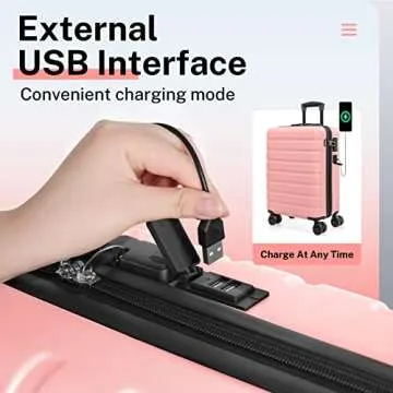AnyZip 21" Kids Carry On Luggage with USB Charging Port