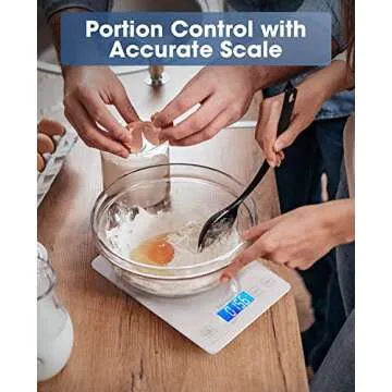 Nicewell Food Scale, 22lb Digital Kitchen White Scale Weight Grams and oz for Cooking Baking, 1g/0.1oz Precise Graduation,Tempered Glass Scale (White)