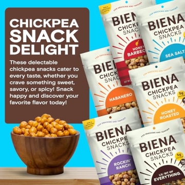 BIENA Crunchy Roasted Chickpea Snacks - Healthy & Flavorful
