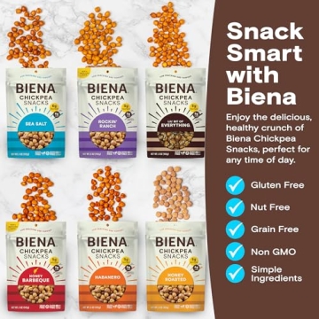 BIENA Crunchy Roasted Chickpea Snacks - Healthy & Flavorful