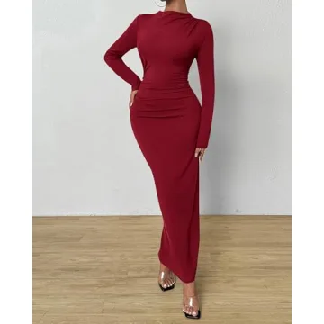 Elegant BTFBM Women Bodycon Maxi Dress with Long Sleeves