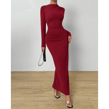 Elegant BTFBM Women Bodycon Maxi Dress with Long Sleeves