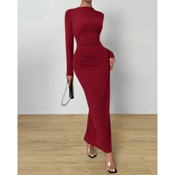 Elegant BTFBM Women Bodycon Maxi Dress with Long Sleeves