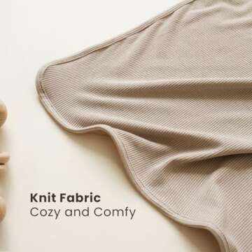 KonKonssy Knit Baby Blanket 2 Pack, Soft Ribbed Swaddle Receiving Blankets for Boys & Girls, Lightwe...