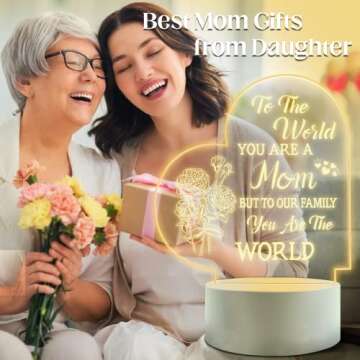 FEBDEY Lovely Mother-Best Mom Birthday Gifts from Daughter Son，Mom Night Light，Room Decoration Mom's