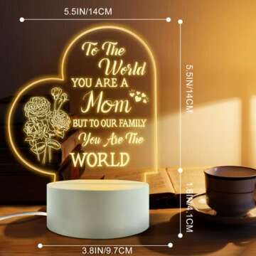 FEBDEY Lovely Mother-Best Mom Birthday Gifts from Daughter Son，Mom Night Light，Room Decoration Mom's