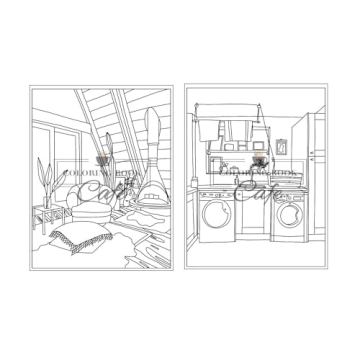 Relaxing Easy Interiors Coloring Book for Adults