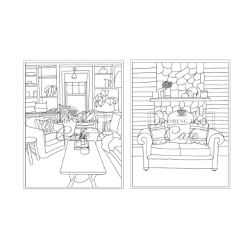 Relaxing Easy Interiors Coloring Book for Adults