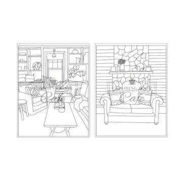 Relaxing Easy Interiors Coloring Book for Adults