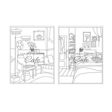 Relaxing Easy Interiors Coloring Book for Adults