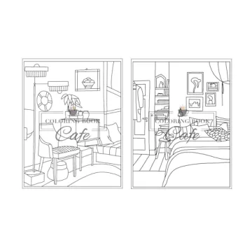 Relaxing Easy Interiors Coloring Book for Adults