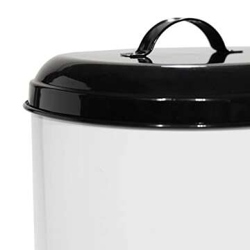 Amici Pet, , Buster All Natural Dog Food Large Metal Storage Bin, White