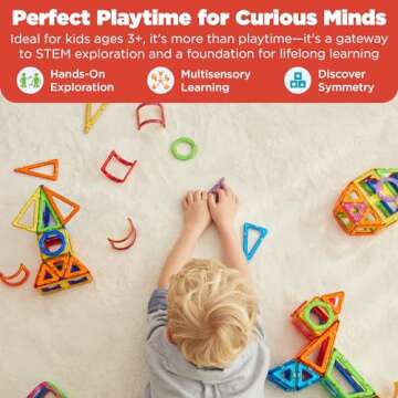 MAGFORMERS Isoseles Triangle 12 Pieces Rainbow Colors, Educational Magnetic Geometric Shapes Tiles Building STEM Toy Set Ages 3+