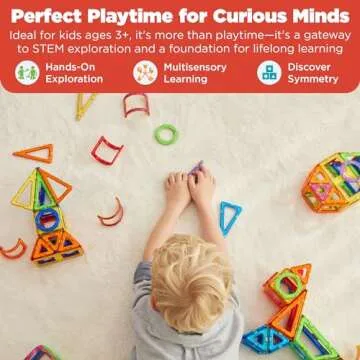 MAGFORMERS Isoseles Triangle 12 Pieces Rainbow Colors, Educational Magnetic Geometric Shapes Tiles Building STEM Toy Set Ages 3+