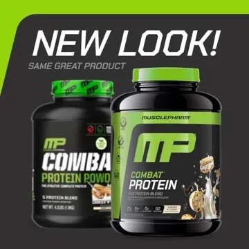 MusclePharm Combat Protein Powder, Cookies ‘N’ Cream Flavor, Fuels Muscles for Productive Workou...