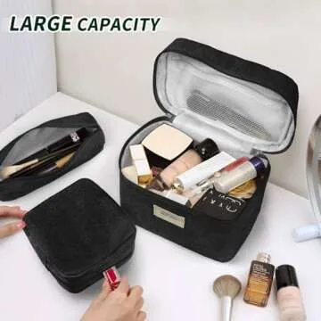 LVWNM Corduroy Makeup Bag Set - 4 Cute Travel Pouches