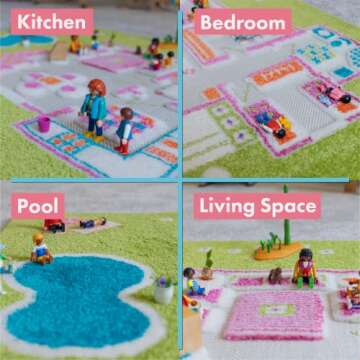 IVI Playhouse 3D Montessori Play Mat, Non-Toxic, Stain Resistant, Educational Activity Toys for Girls