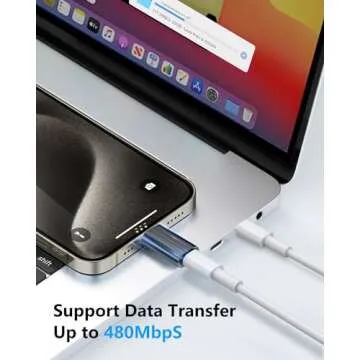 FQSH for Lightning Female to USB C Male Adapter for iPhone 16 15 Pro Max Plus,for iPad Air,for Samsung,Support 27W PD Fast Charging&Data Transfer,Type C Charger Connector Cable,Not for Audio/OTG,Black