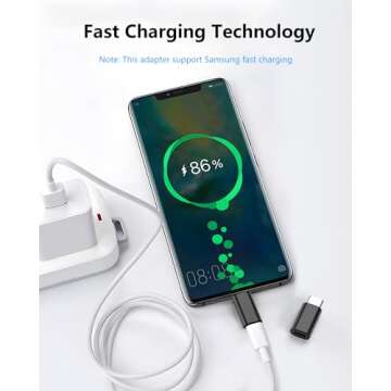 FQSH for Lightning Female to USB C Male Adapter for iPhone 16 15 Pro Max Plus,for iPad Air,for Samsung,Support 27W PD Fast Charging&Data Transfer,Type C Charger Connector Cable,Not for Audio/OTG,Black