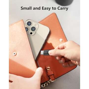 FQSH for Lightning Female to USB C Male Adapter for iPhone 16 15 Pro Max Plus,for iPad Air,for Samsung,Support 27W PD Fast Charging&Data Transfer,Type C Charger Connector Cable,Not for Audio/OTG,Black