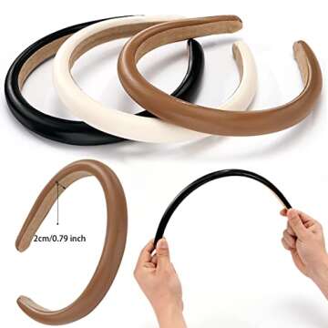 Stylish NARUNING Padded Leather Headbands for Women