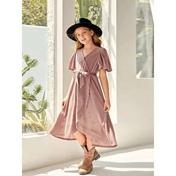 Girls Felt-Fedora-Hat Classic Wide Brim Belt-Buckle Panama Hat for Kids 7-15 Years (Black, 6-12 Years)