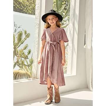 Girls Felt-Fedora-Hat Classic Wide Brim Belt-Buckle Panama Hat for Kids 7-15 Years (Black, 6-12 Years)