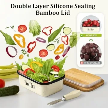 Unbreakable Speckled White Butter Dish with Lid and Knife