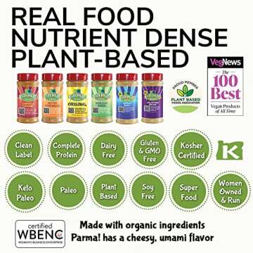 Parma! Vegan Parmesan - 4 Flavor Variety, Dairy-Free, Soy-Free, and Gluten-Free Cheese, Vegan, Plant...