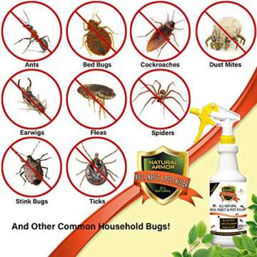 Natural Bug, Insect & Pest Killer & Control Including Fleas, Ticks, Ants, Spiders, Bed Bugs, Dust Mi...