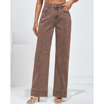 Luvamia Trendy High Waist Wide Leg Jeans for Women