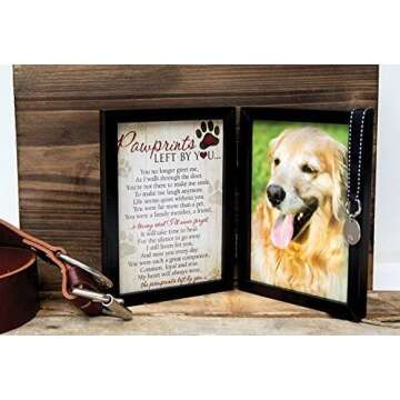 Pawprints Pet Memorial Frame with Pawprints Left by You Poem - A Heartfelt Sympathy Gift for Pet Los...