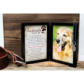 Pawprints Pet Memorial Frame with Pawprints Left by You Poem - A Heartfelt Sympathy Gift for Pet Los...