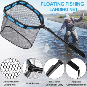 PLUSINNO Floating Fishing Net for Easy Catch & Release