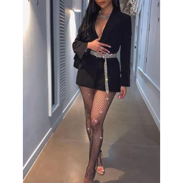 Yokawe Sparkly Fishnet Pants for Parties & Nightclubs