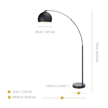 Chic Teamson Home Arquer Arc Floor Lamp in Black