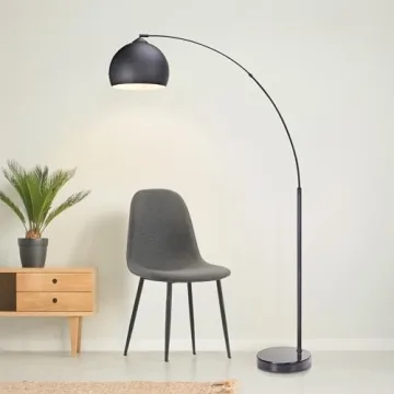 Chic Teamson Home Arquer Arc Floor Lamp in Black