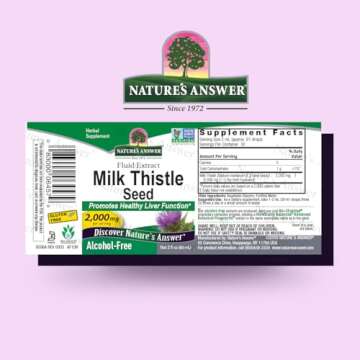 Nature's Answer Milk Thistle 2 Ounce Extract - Alcohol Free, Non GMO, Liver Support Supplement for Everyone - Liver Detox, Made in USA