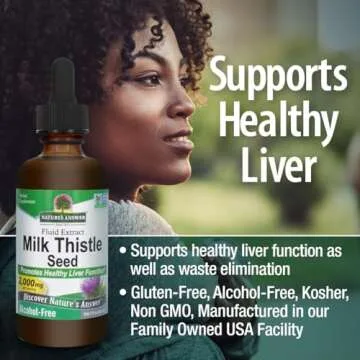 Nature's Answer Milk Thistle 2 Ounce Extract - Alcohol Free, Non GMO, Liver Support Supplement for Everyone - Liver Detox, Made in USA