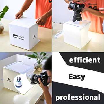 Mini Photo Studio Super Bright Photography Light Box Lightbox Portable Shooting Light Tent with 6 Co...