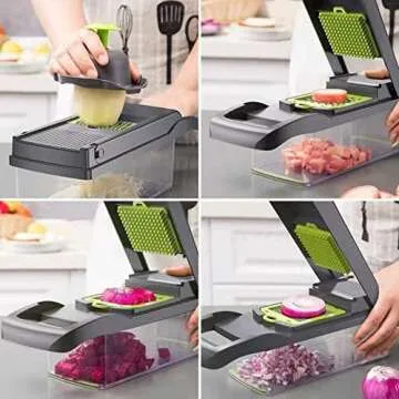 Versatile 12-in-1 Vegetable Chopper & Slicer for Kitchen
