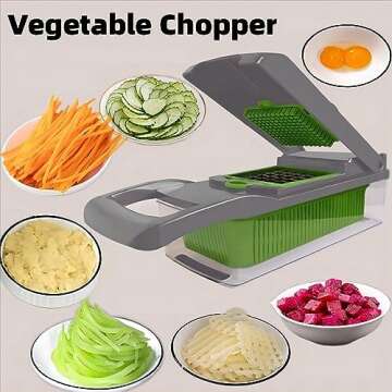 Versatile 12-in-1 Vegetable Chopper & Slicer for Kitchen