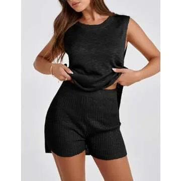 UANEO Women Summer Knit Lounge Set - Stylish Comfort