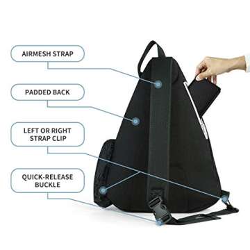 Pickleball Backpack with Hook, Safety Pocket & Holder