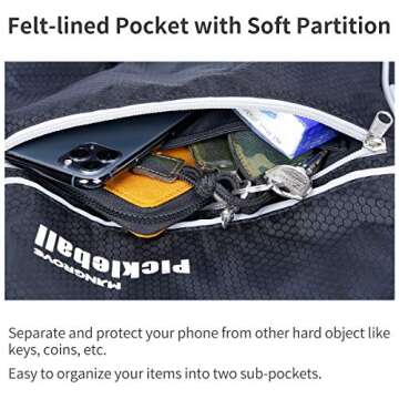 Pickleball Backpack with Hook, Safety Pocket & Holder
