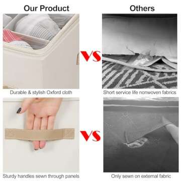 TOPIA HOME Shoe Organizer for Closet, Foldable Shoe Box with Adjustable Dividers and Clear Cover, Space Saving Shoe Storage Organizer Cabinet with Reinforced Handles, Fits 16 Pairs