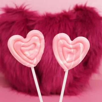 Heart Shaped Strawberry Lollipops for Valentine's Gifts