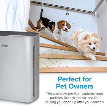 LEVOIT Air Purifiers for Home Large Room, Main Filter Cleaner with Washable Filter for Allergies, Sm...