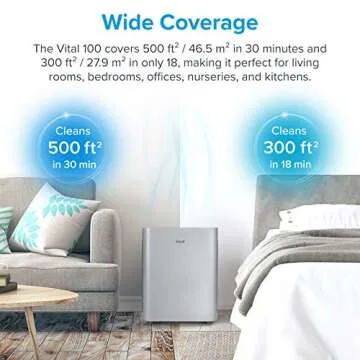 LEVOIT Air Purifiers for Home Large Room, Main Filter Cleaner with Washable Filter for Allergies, Smoke, Dust, Pollen, Quiet Odor Eliminators for Bedroom, Pet Hair Remover, Vital 100, Grey