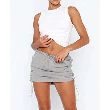 Trendy Y2K High Waist Cargo Skirts with Pockets